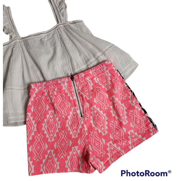 Flying Tomato Summer Neon Pink Print Bootie Boho Festival Shorts Beach JR Large - Picture 11 of 13